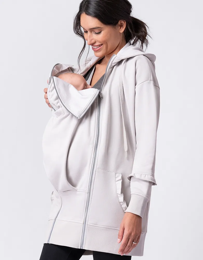 Cream Frill 3 in 1 Maternity & Babywearing Hoodie