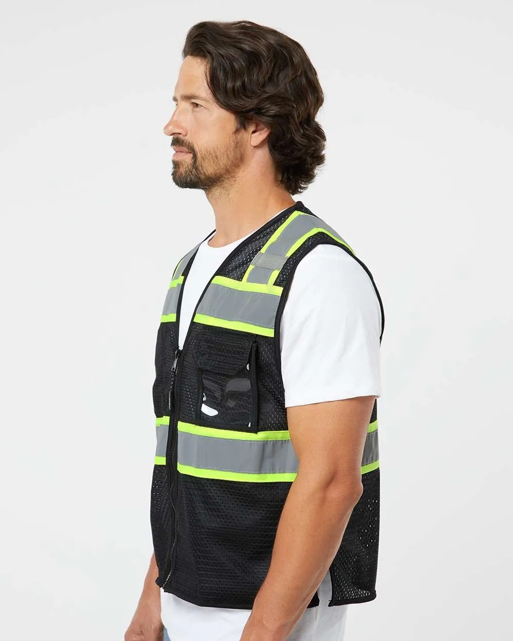 Custom Embroidery - Kishigo - EV Series Enhanced Visibility 3 Pocket Mesh Vest - B150-156