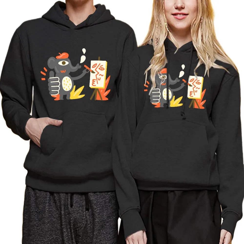 Damen / Herren Paare Unisex Kapuzenpullover Hoodie / Sweatshirt mit Kapuze ( mit Taschen / Frontdruck / Pyrograph ) mit Foto sel