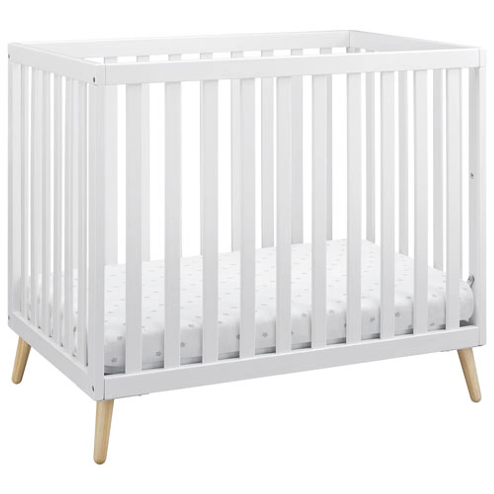 DELTA CHILDREN Delta Children Tucker Mini Crib with Mattress - Bianca White