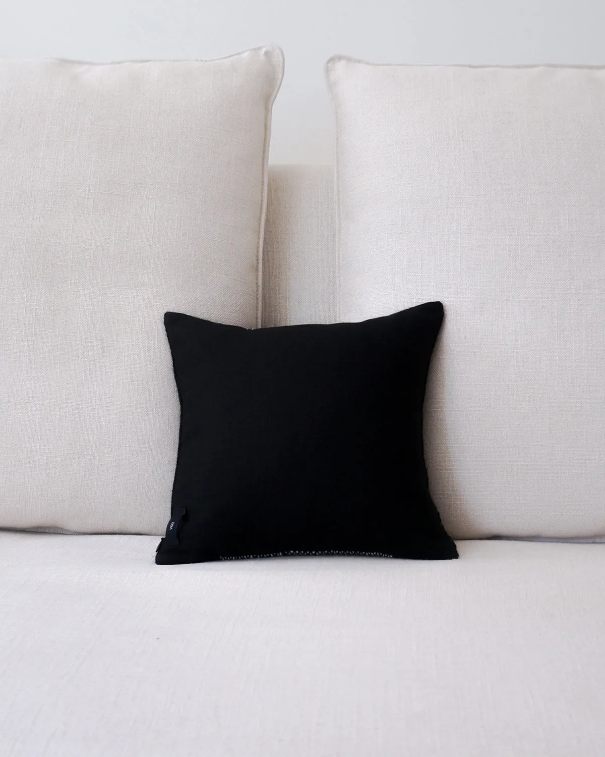 Diamante Square Textile Small Pillow in Black