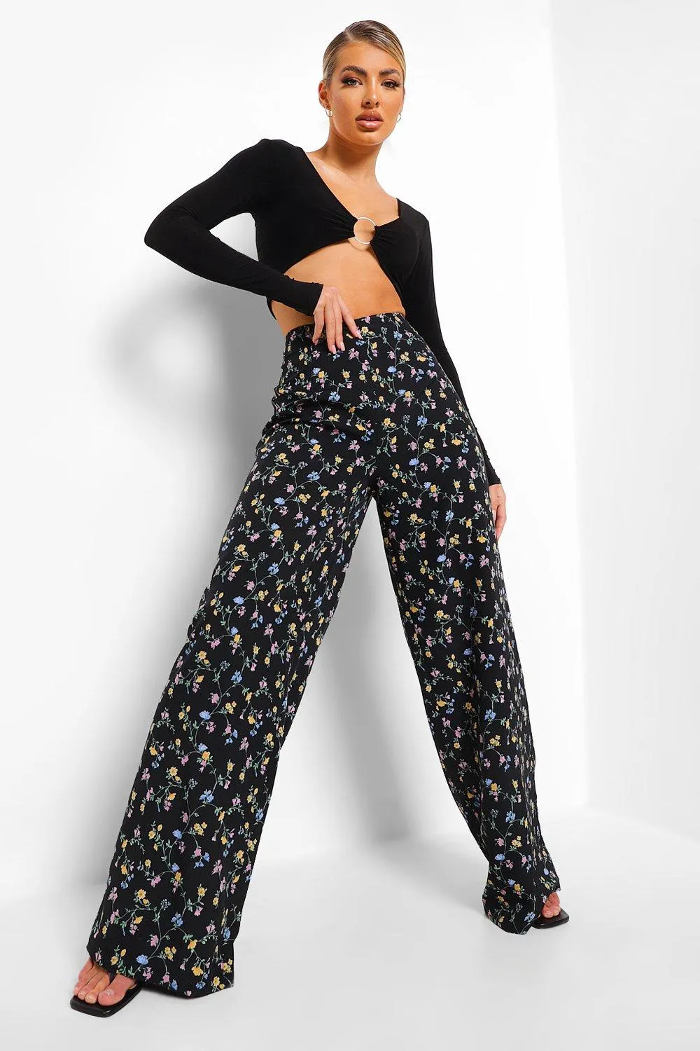 Ditsy Floral Wide Leg Pants