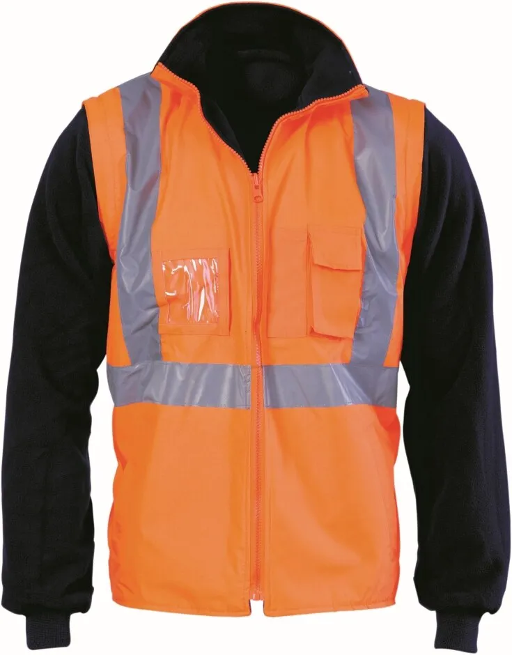 DNC 3994 Hi-Visibility Vest - 4 in 1 - X Patt - Reflective Tape - Orange - L