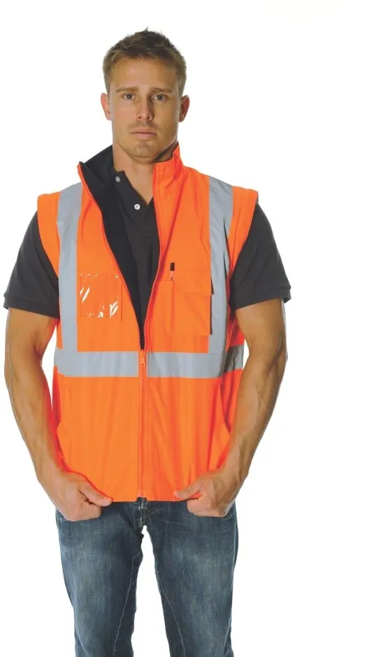 DNC 3994 Hi-Visibility Vest - 4 in 1 - X Patt - Reflective Tape - Orange - L