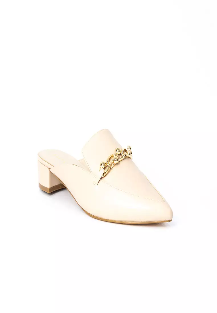 Elisa Litz ELENA LOW-HEELS MULES - BEIGE