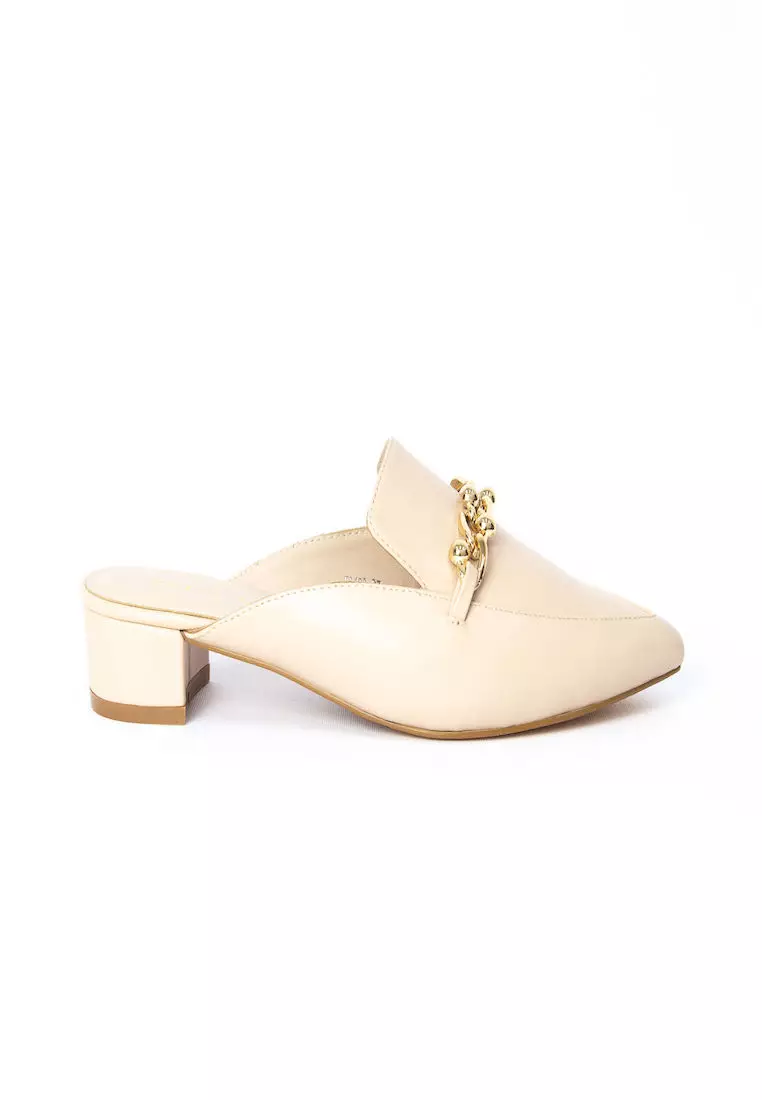 Elisa Litz ELENA LOW-HEELS MULES - BEIGE