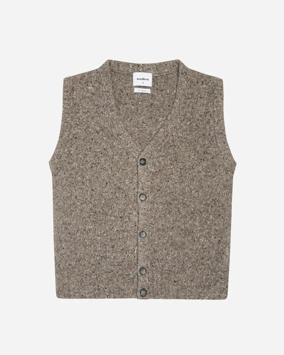 Erik Button Vest - Grey Melange