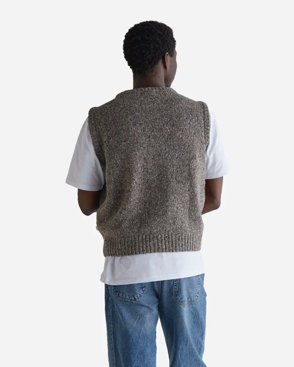 Erik Button Vest - Grey Melange