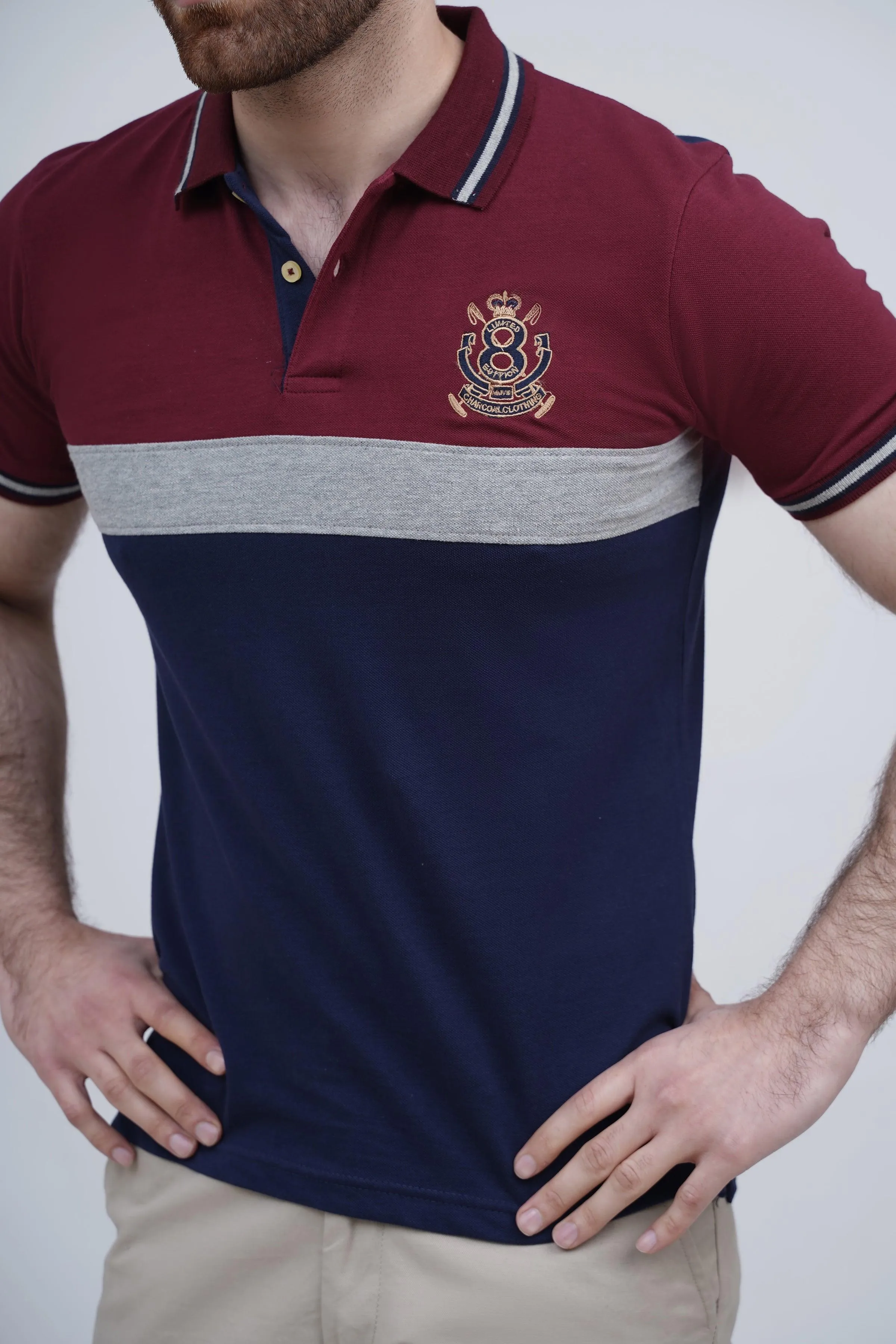 FASHION POLO NAVY MAROON