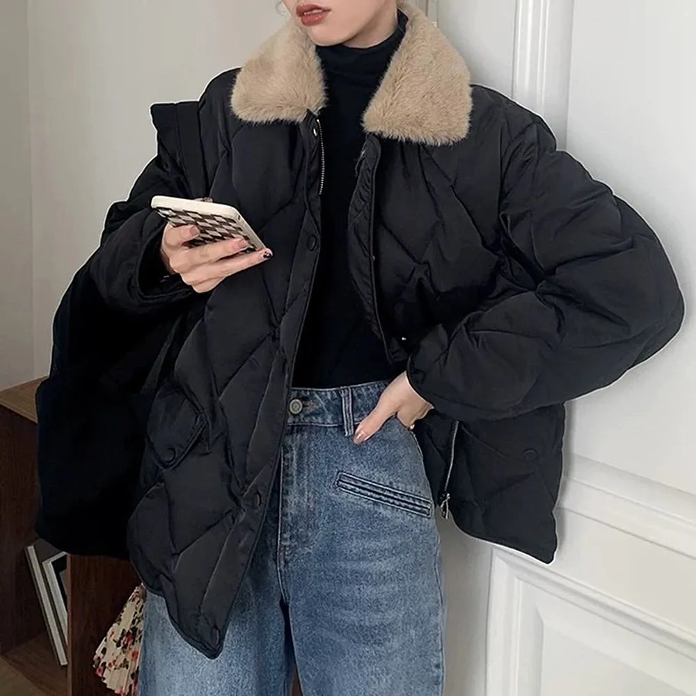 Faux Fur Collar Padded Jacket