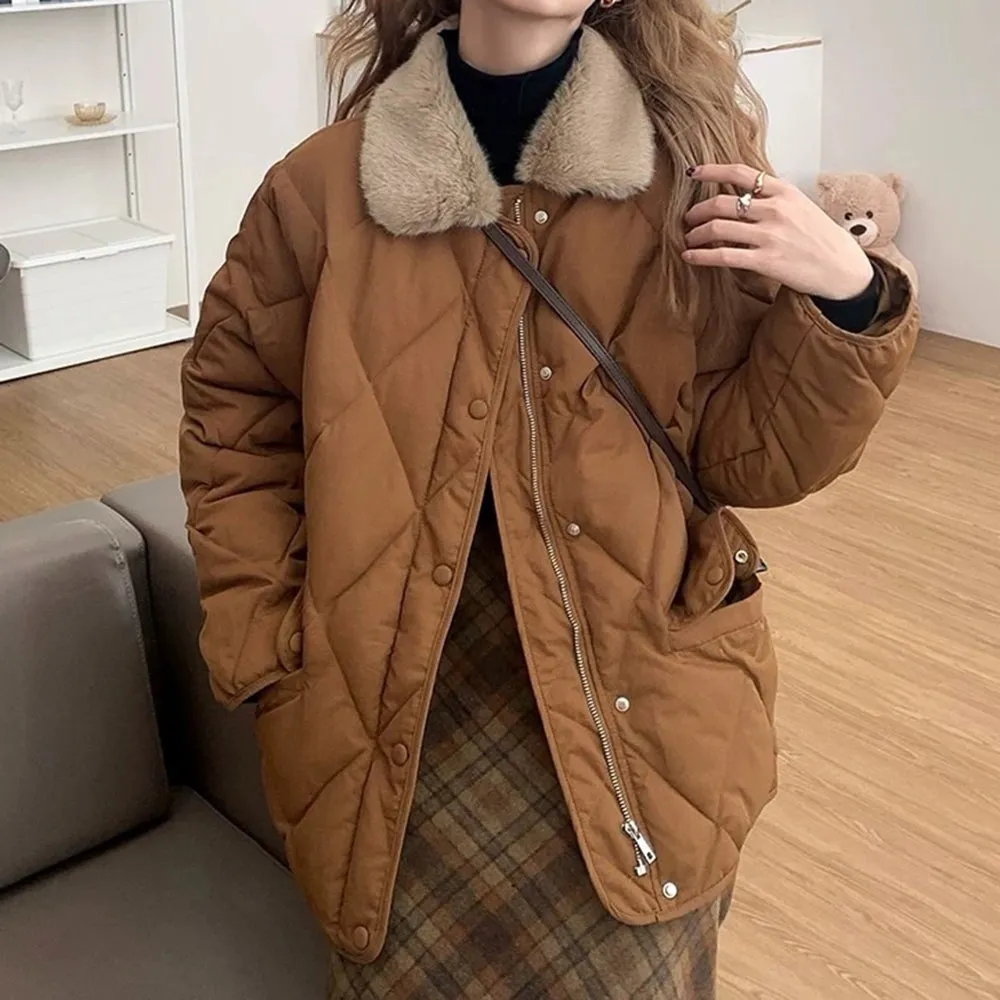 Faux Fur Collar Padded Jacket