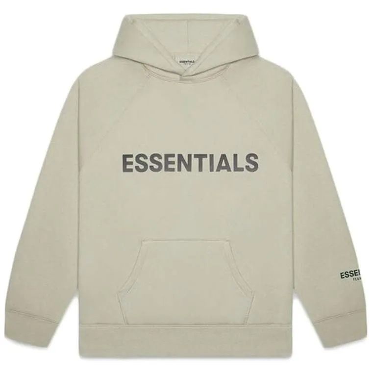 Fear Of God Essentials 3D Silicon Applique Pullover Hoodie Moss