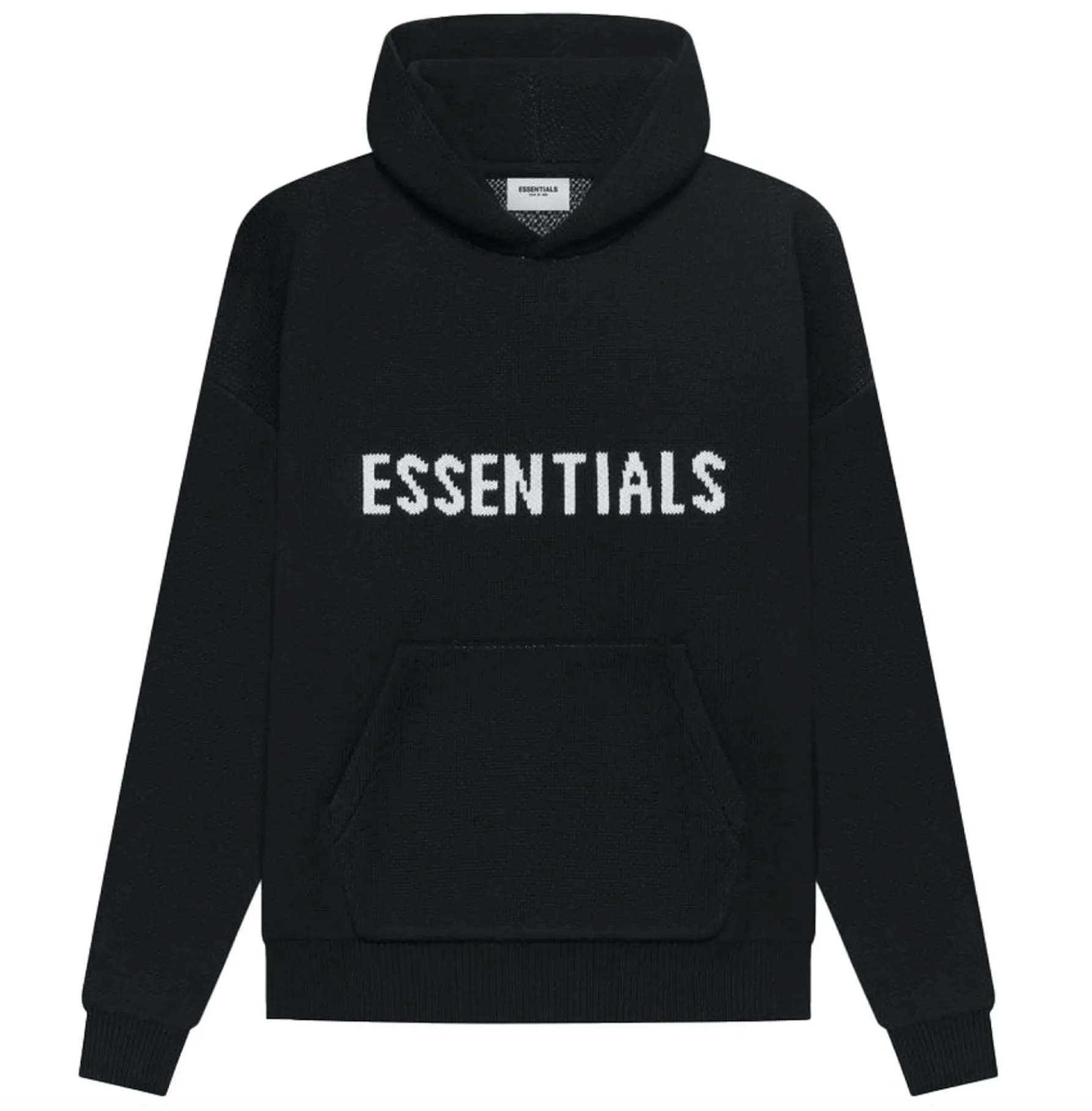 Fear Of God Essentials Knit Pullover Hoodie Black