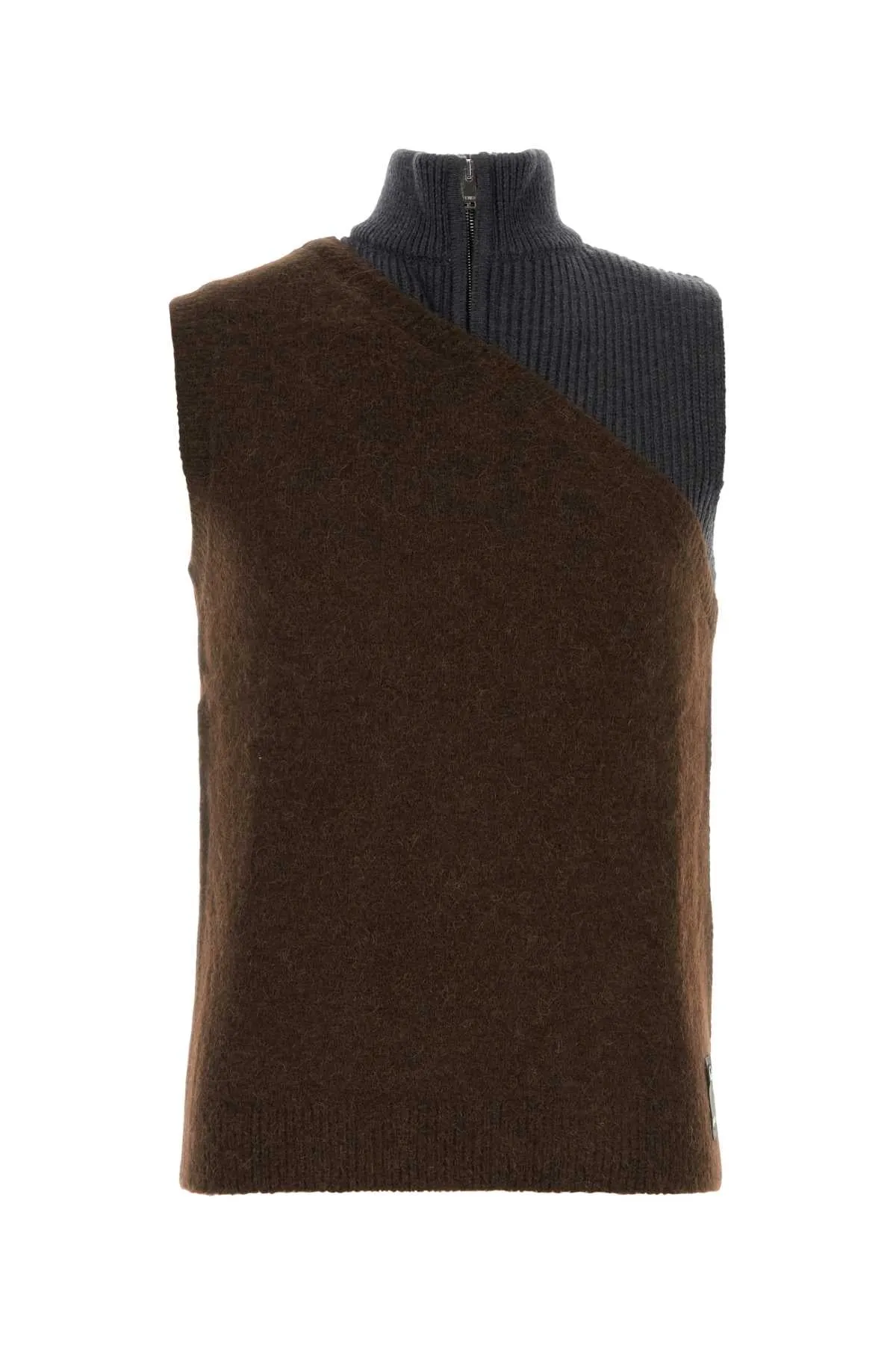 Fendi Two Tone Stretch Wool Blend Vest