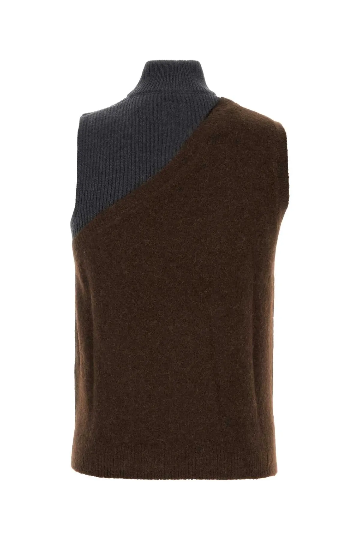 Fendi Two Tone Stretch Wool Blend Vest