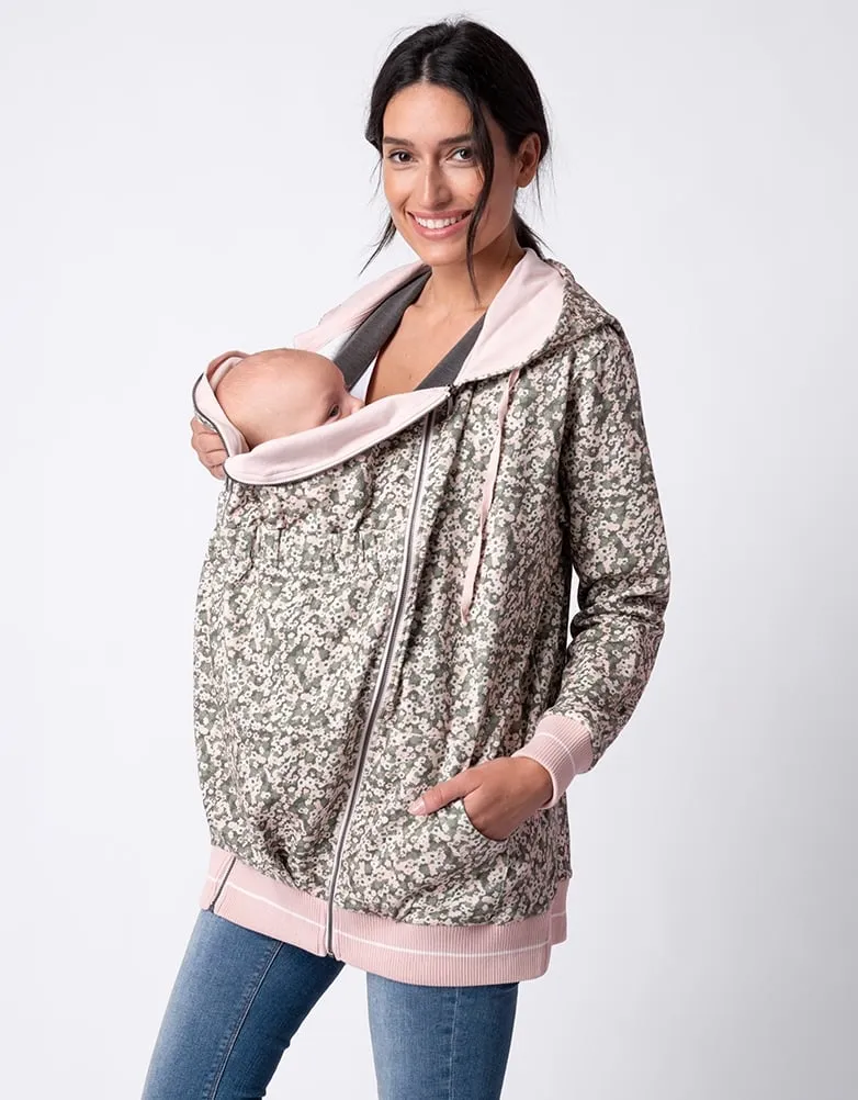 Floral Print 3 in 1 Maternity & Babywearing Hoodie