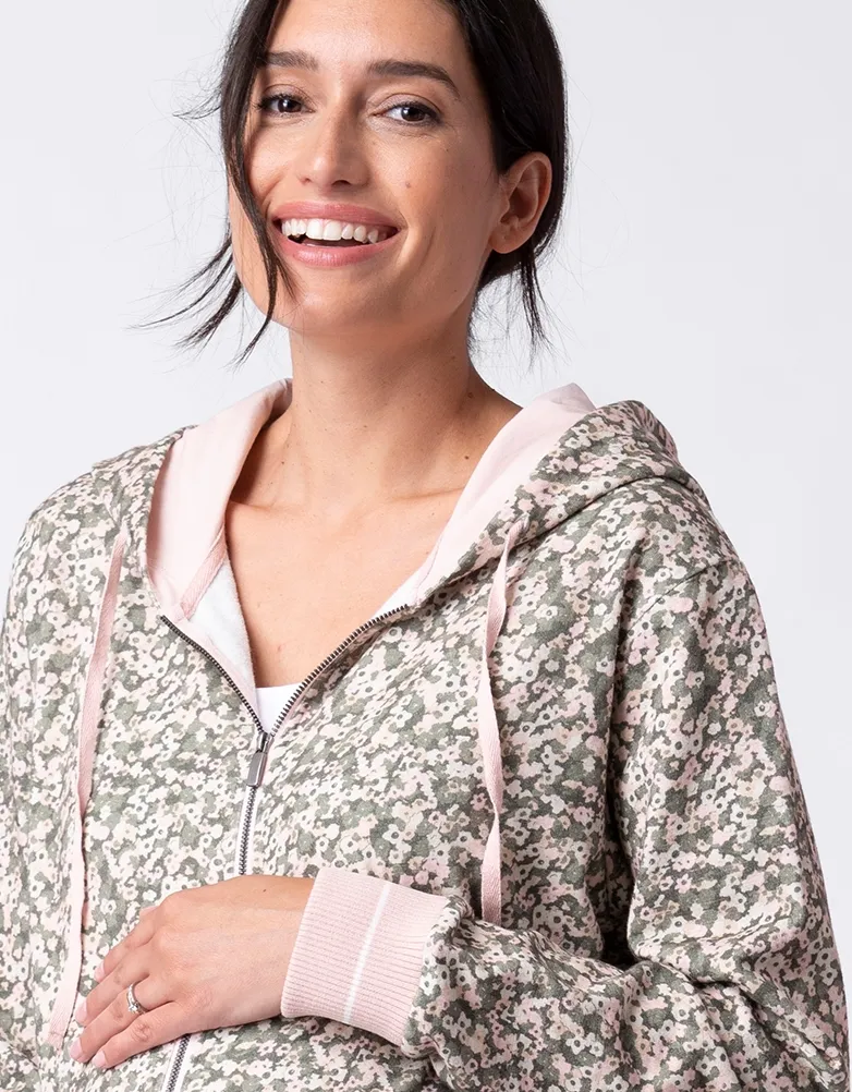 Floral Print 3 in 1 Maternity & Babywearing Hoodie