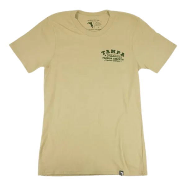 Florida Cracker Trading Co. Men's Tan USF Helmet Short Sleeve T-Shirt