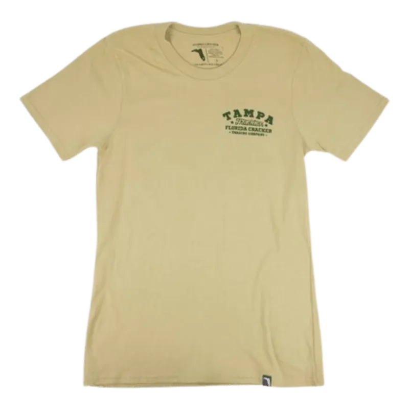 Florida Cracker Trading Co. Men's Tan USF Helmet Short Sleeve T-Shirt