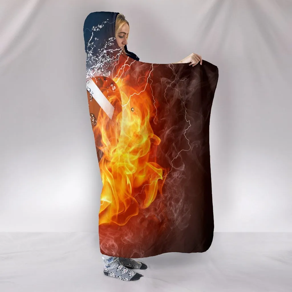 Football Fire And Water Hooded Blanket