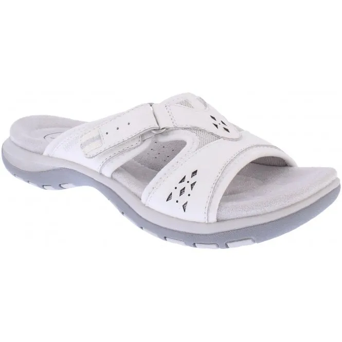 Free Spirit  Womens Wickford 3 White Leather Riptape Mules 41078