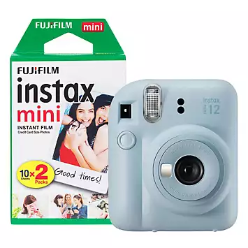 Fujifilm Instax Mini 12 Instant Camera with 20 Shot Film Pack - Pastel Blue | Kaleidoscope