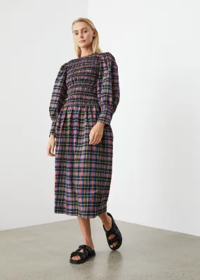 Ganni -  Seersucker Check Dress - Dress