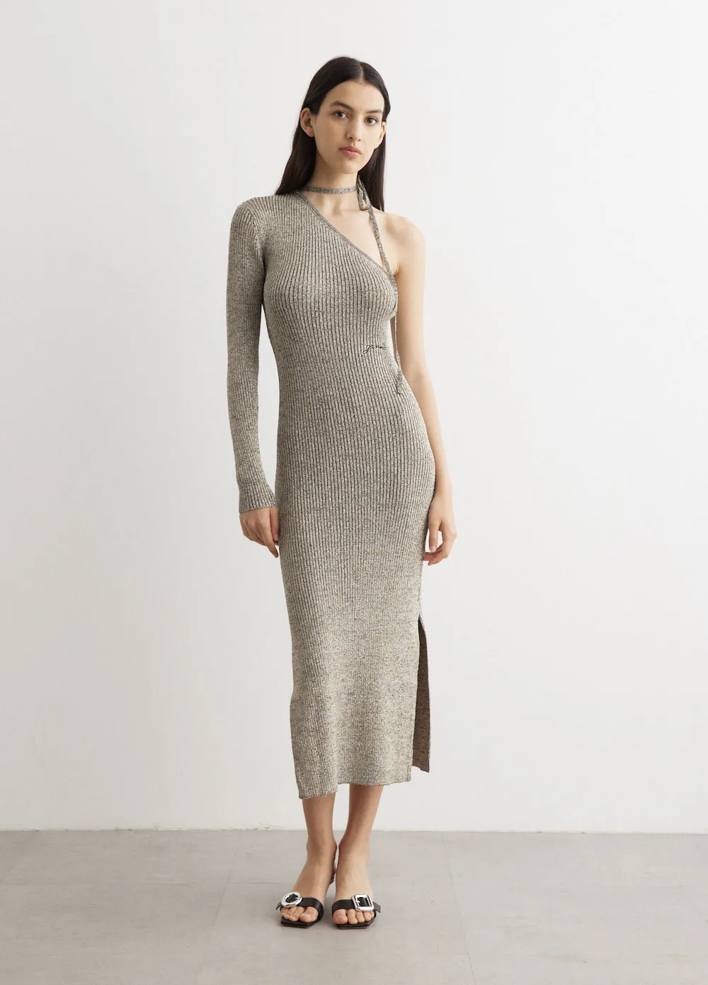 Ganni -  Sparkle One-Sleeve Dress - Dress