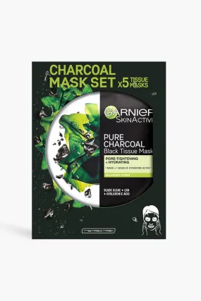 Garnier Charcoal And Algae Sheet Masks X5