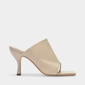 Gia x Pernille Teisbaek  80 Mm Flip Flops Mules in Cream Leather