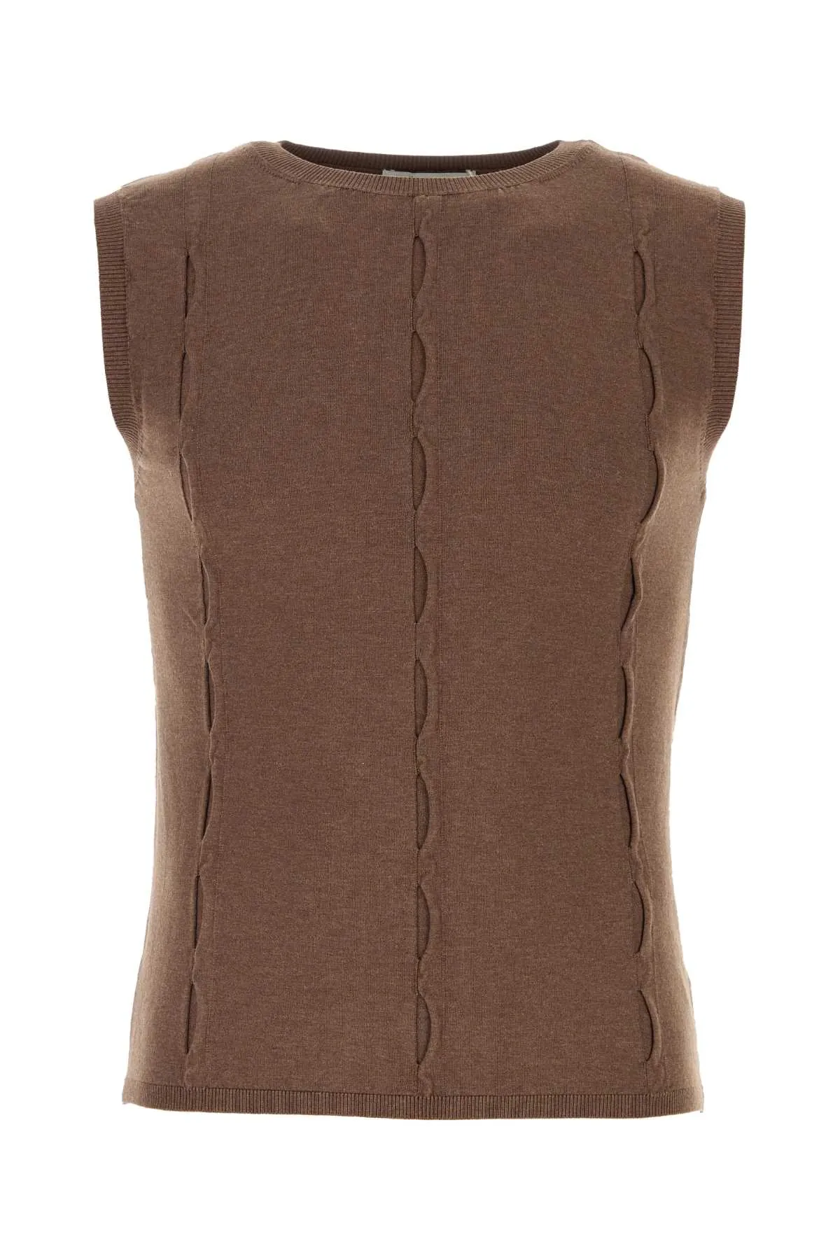 Gimaguas Brown Viscose Blend Forat Vest