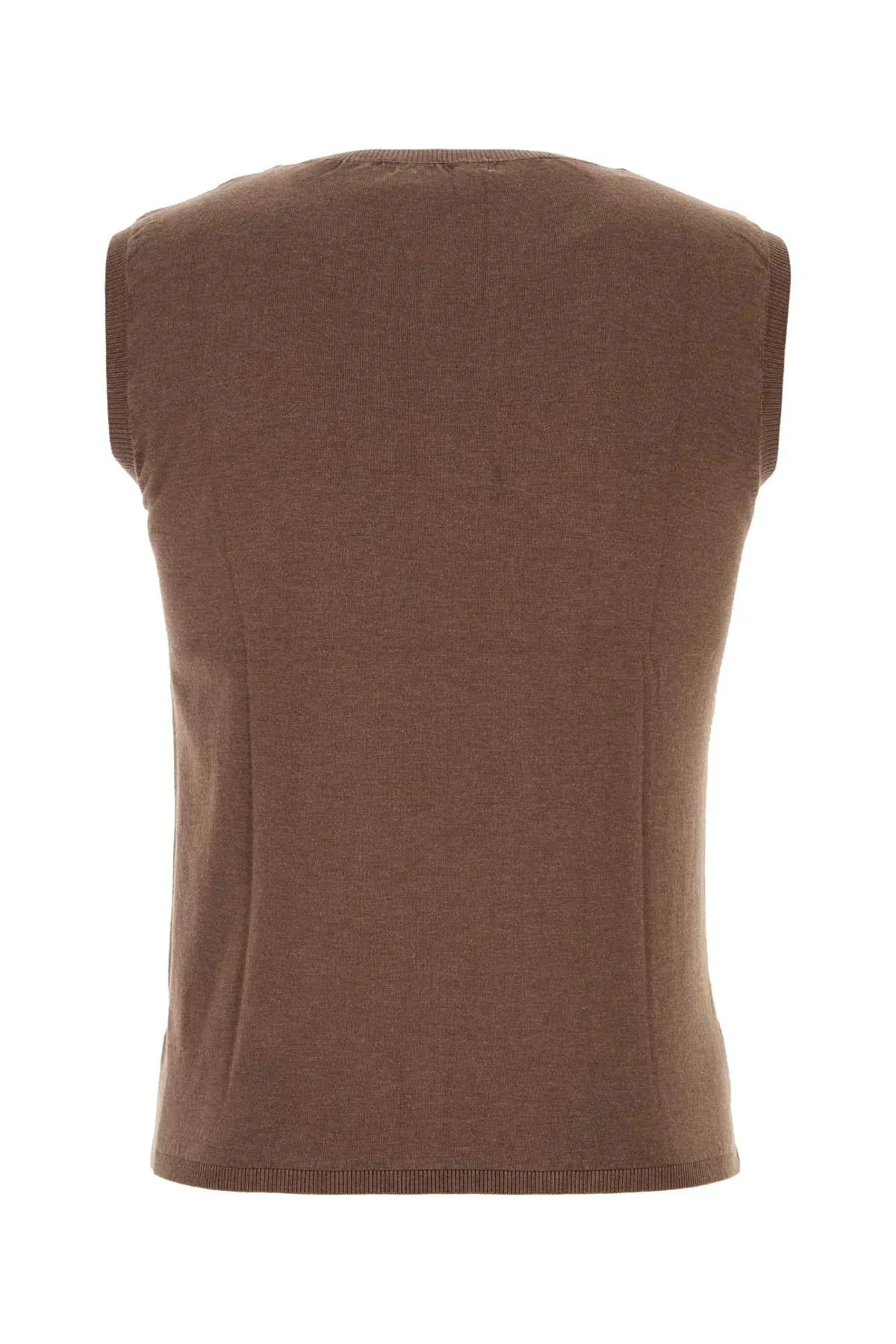 Gimaguas Brown Viscose Blend Forat Vest