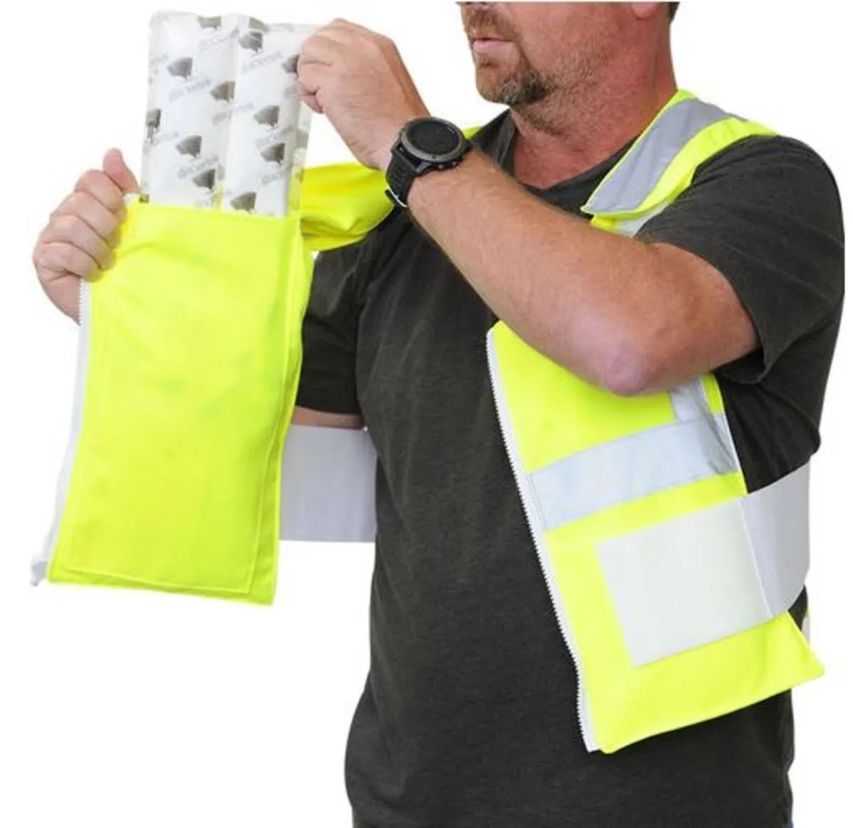 Glacier Tek High Visibility Cool Vest With Nontoxic Cooling Packs