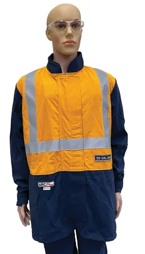 Guardian Safety ARCPlus UltraLight SLX AC20504MGT Flame Resistant Jacket - 50cal - Reflective Tape - Marigold/Navy - S