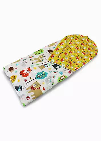 Happy Linen Co. Woodland Friends Reversible Sleeping Bag | Kaleidoscope