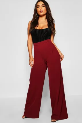 High Waisted Woven Wide Leg Pants