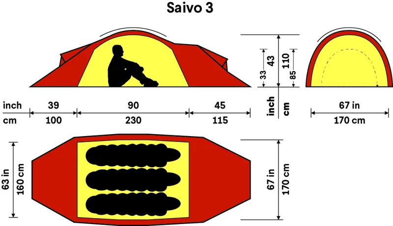 Hilleberg Saivo 3 Tent - Red