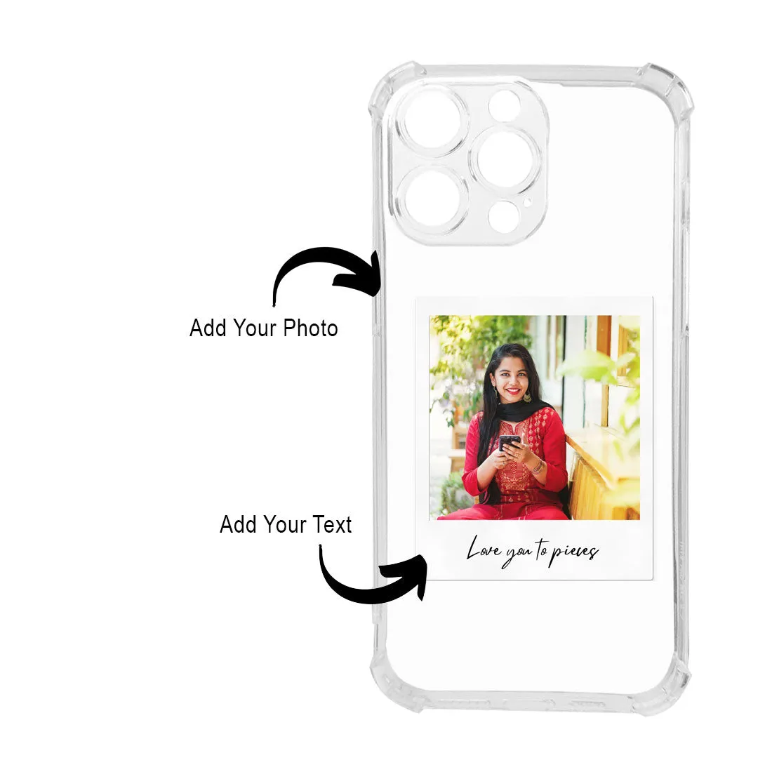 IPhone 13 Pro Back Cover Customized with Photo Transparent Cases with a Camera Protection