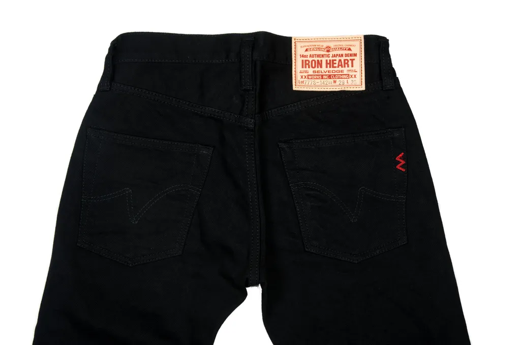 Iron Heart 777s-142bb Jeans - 14oz Slim Tapered Black/Black Denim