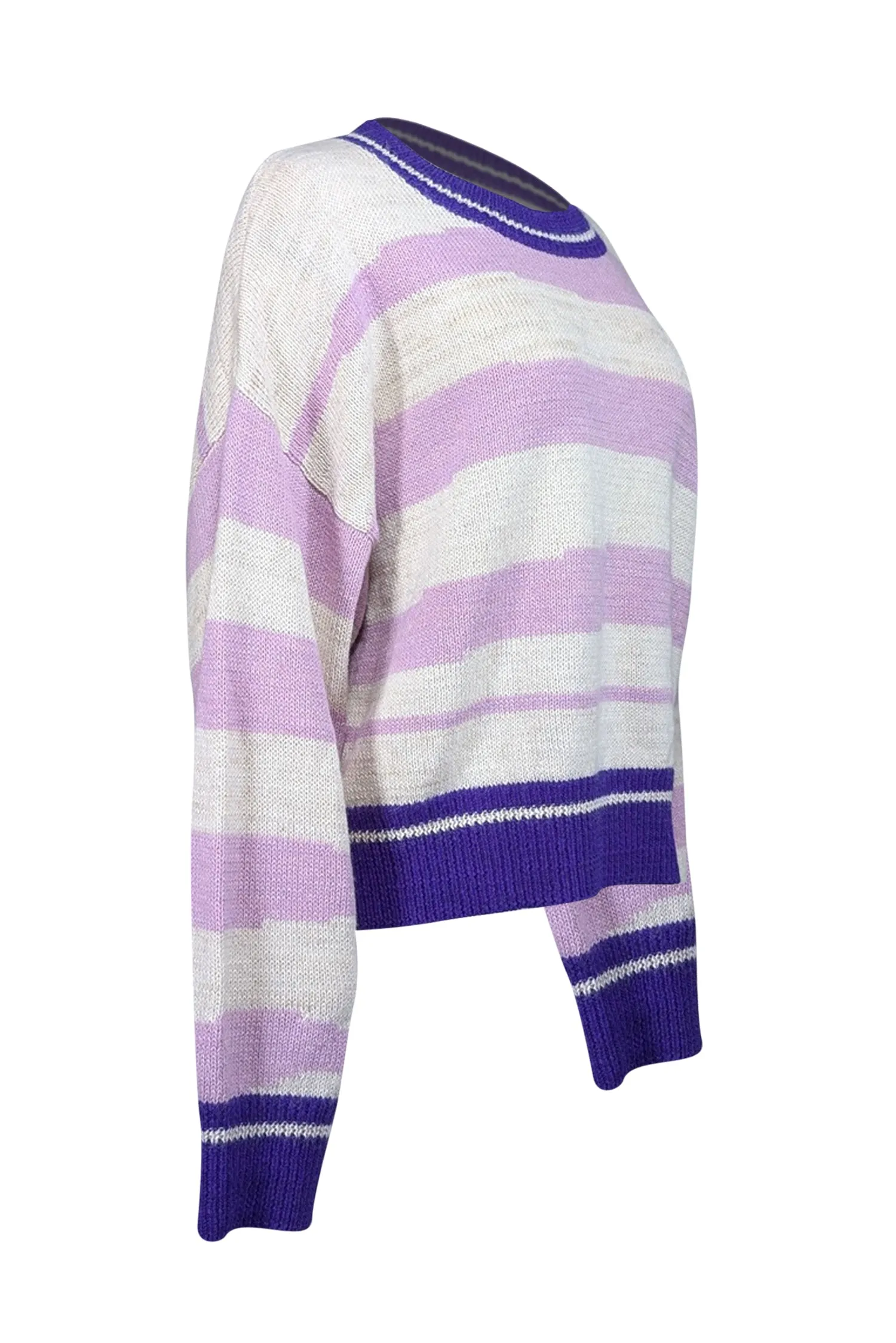 Isabel Marant - Purple, Cream, & Lilac Striped Alpaca Blend Sweater Sz 10