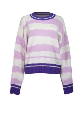 Isabel Marant - Purple, Cream, & Lilac Striped Alpaca Blend Sweater Sz 10