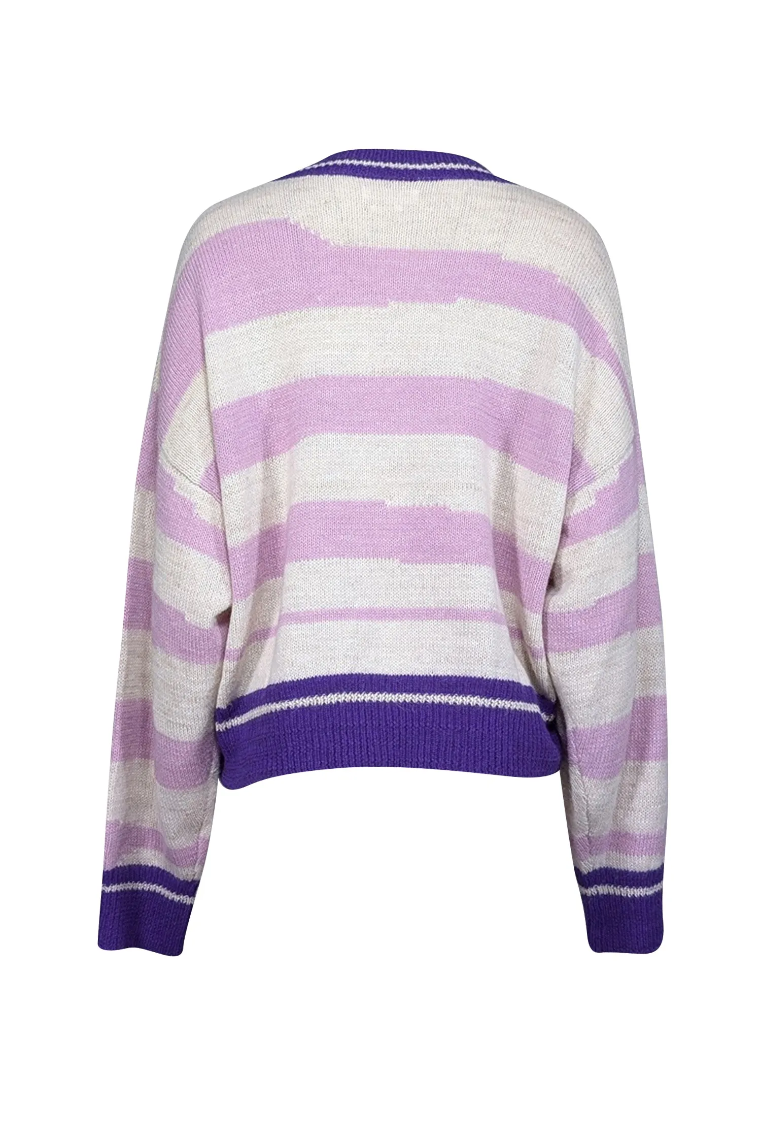 Isabel Marant - Purple, Cream, & Lilac Striped Alpaca Blend Sweater Sz 10