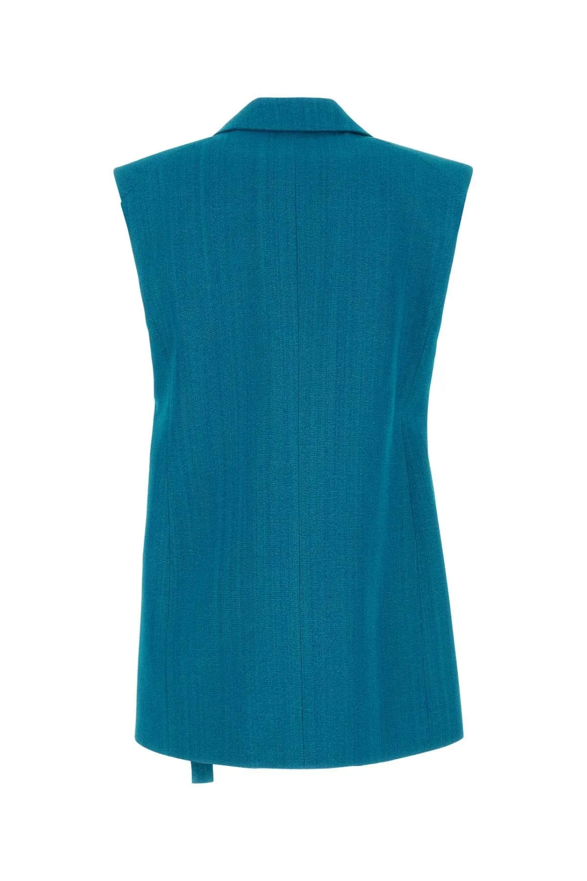 Jil Sander Petrol Blue Viscose Blend Vest