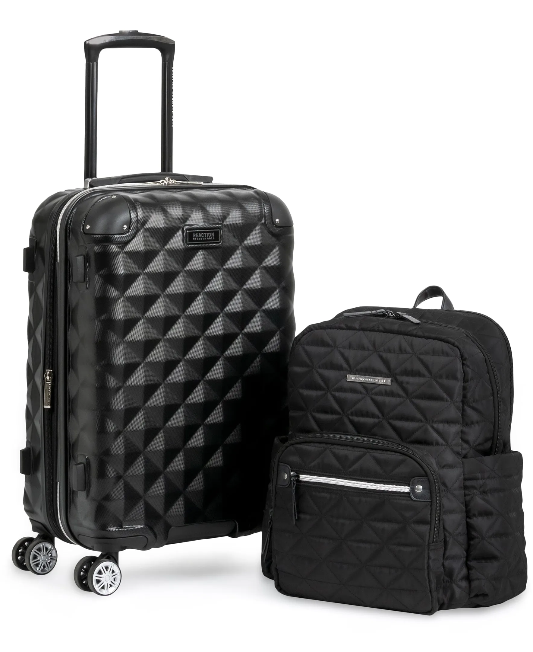 Kenneth Cole Reaction Diamond Tower Luggage 8-Wheel Expandable & Emma Backpack 2-Piece Bundle (20