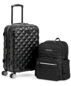 Kenneth Cole Reaction Diamond Tower Luggage 8-Wheel Expandable & Emma Backpack 2-Piece Bundle (20 Carry-On & Backpack)  