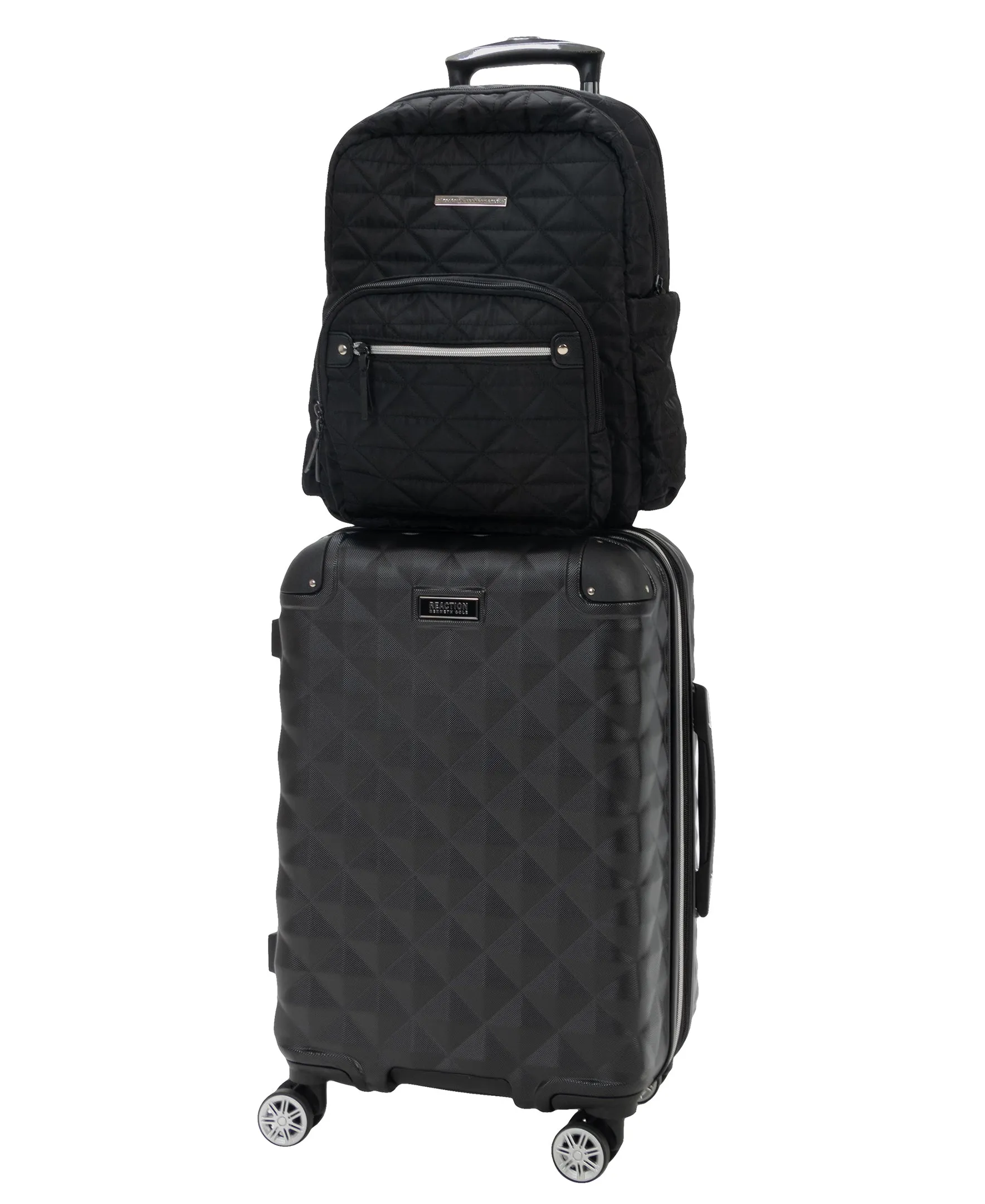 Kenneth Cole Reaction Diamond Tower Luggage 8-Wheel Expandable & Emma Backpack 2-Piece Bundle (20