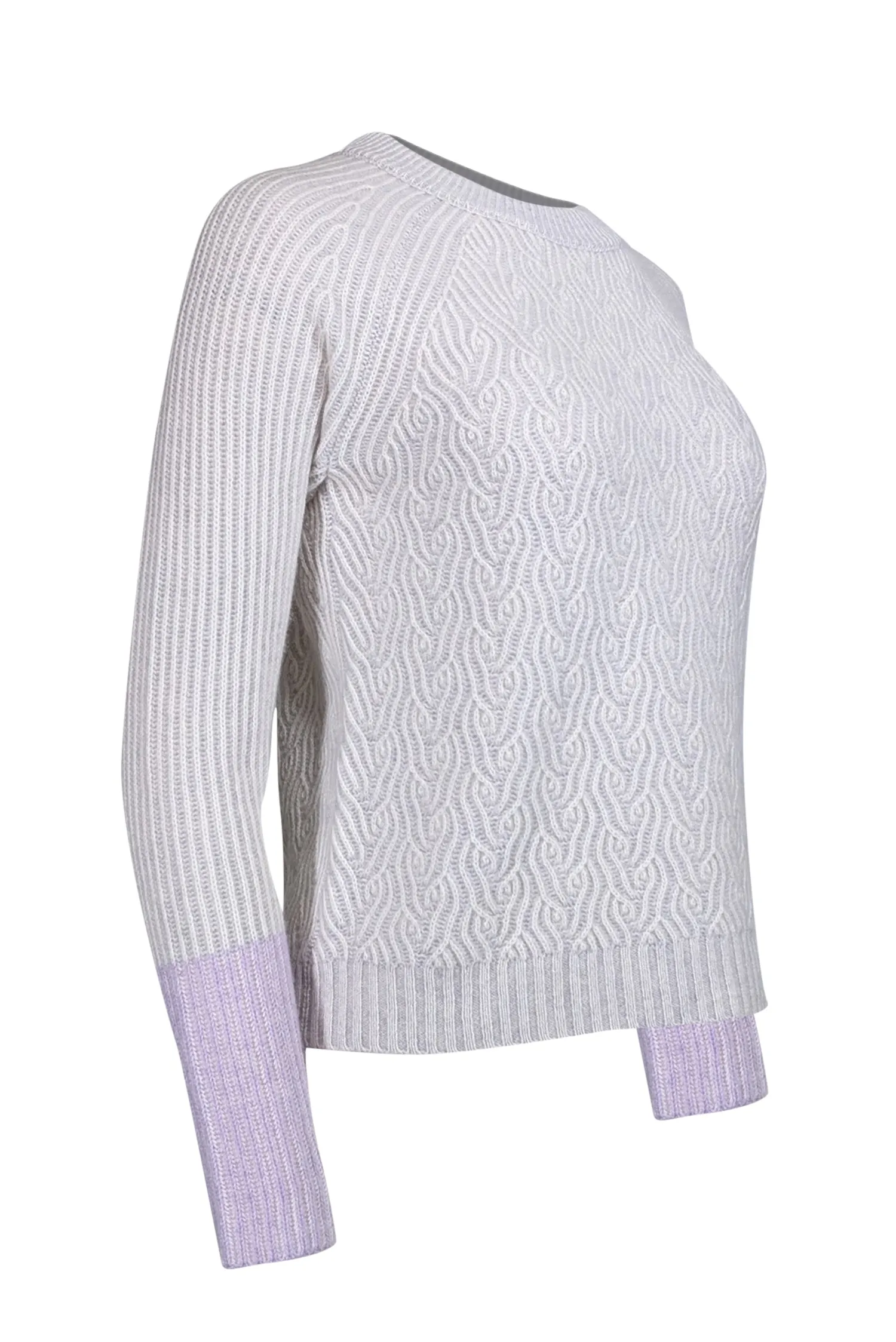 Kinross Cashmere - Grey & Ivory Cashmere Sweater Sz XS