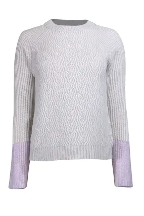 Kinross Cashmere - Grey & Ivory Cashmere Sweater Sz XS