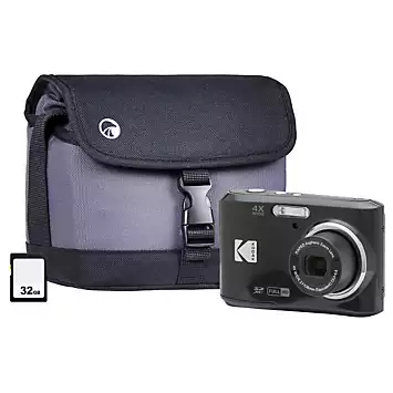 Kodak PIXPRO FZ45 Camera inc Shoulder Bag with Compartment & 32GB SD - Black | Kaleidoscope