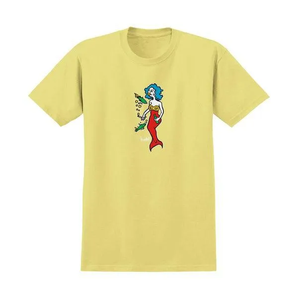 Krooked Skateboards Gonz Mermaid T-Shirt Corn Silk Yellow